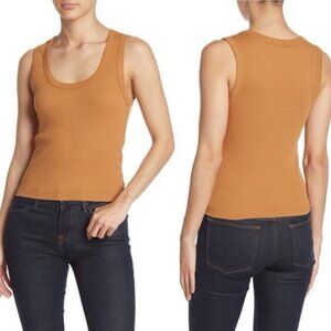 NEW Nordstrom Tank Top Size XL BP Scoop Neck Ribbed Brown New Without Tags Camel